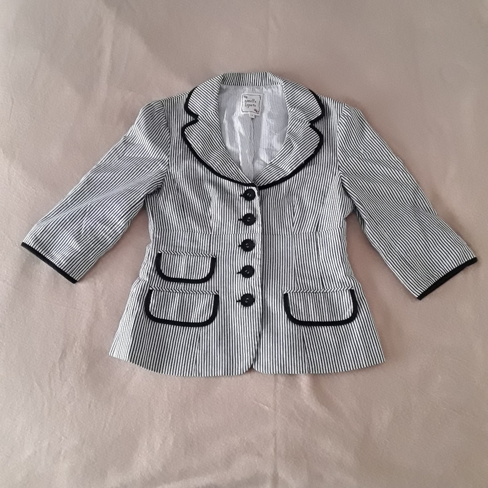 Nanette Lepore Striped Fitted Blazer